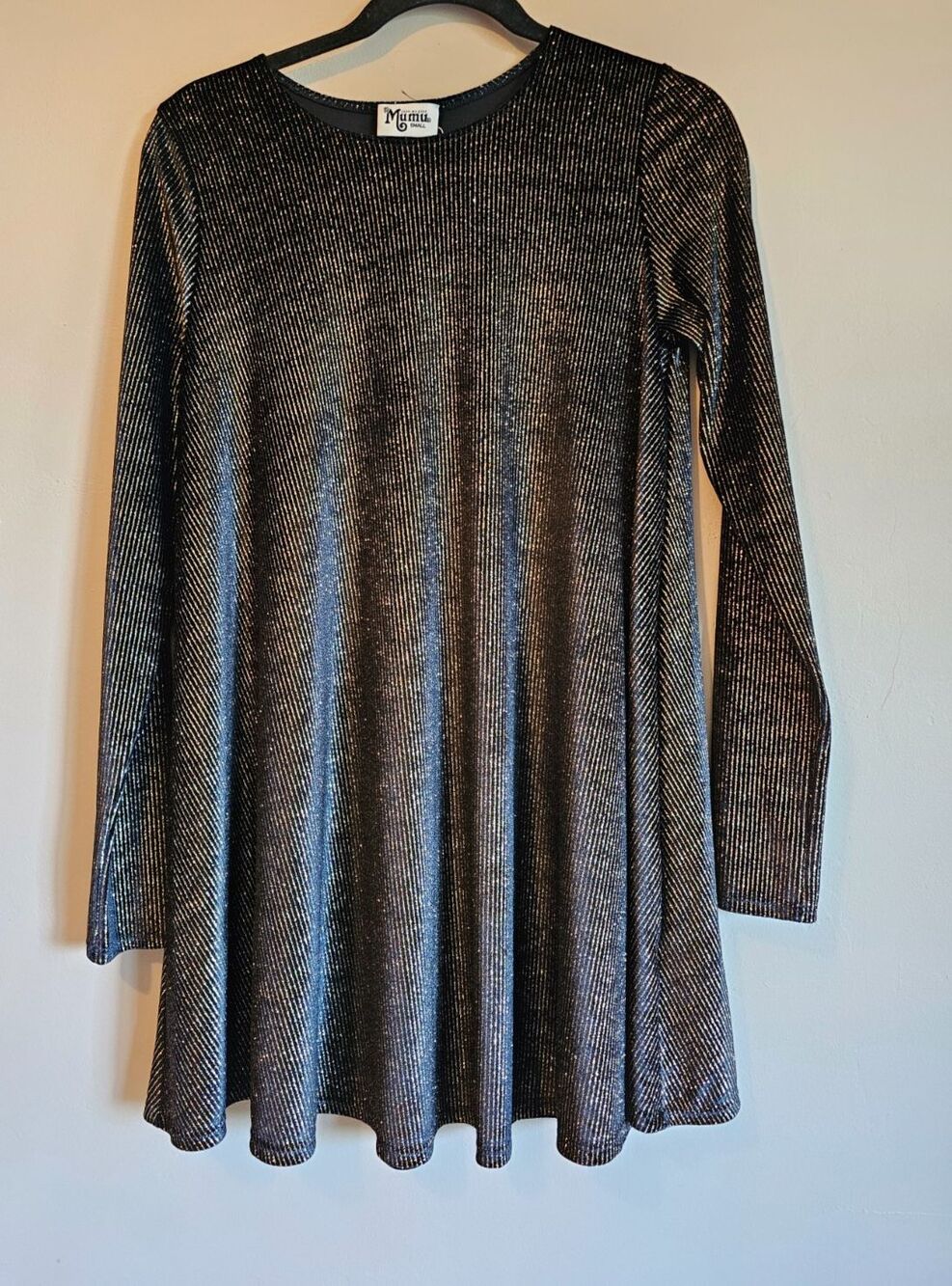 Show Me Your Mumu Tyler Tunic Dress Velvet Black And Gold Glam Size Small NWT